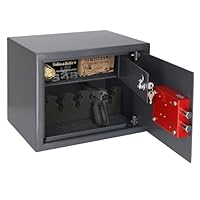 Brihard Pistol and Ammunition XL tresor mit Schlüsselschloss und abschließbarem Innenfach - 30x38x30cm - 30L Kapazität - Dickwandiger Tresor für die Sicherheit Ihres Zuhauses oder Autos