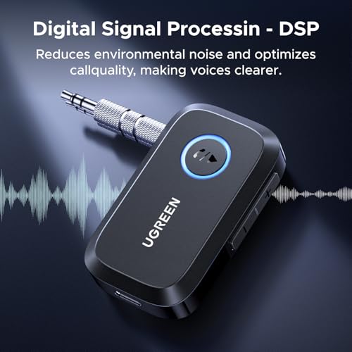 UGREEN Bluetooth 5.4 Receiver for Car AUX - Hands-Free Adapter with Noise Cancellation 90748