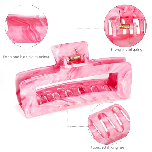 SHINLEA 3Pcs Hair Claw Clips for Women, 5 Inch Non slip Large Claw Clip - image 2