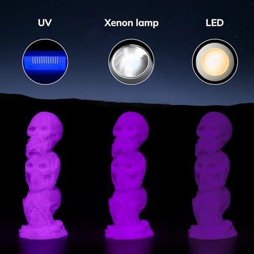 Image of AMOLEN 3D PLA Printer Filament, 1.75mm Glow in The Dark Purple PLA Filament for 3D Printing, Best with UV Lamps, 1kg Spool (2.2lbs), Dimensional Accuracy + /- 0.02 mm, Fit Most FDM 3D Printers