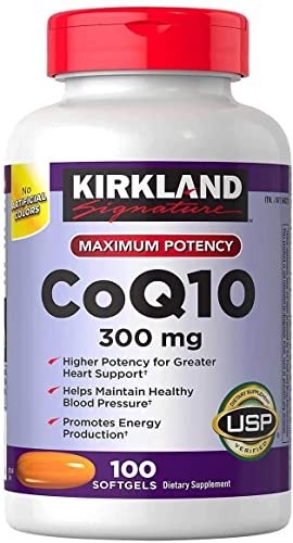 MVOWIZON Kirkland Signature Maximum Potency CoQ10 300 mg 100 Softgels Each, Purple 