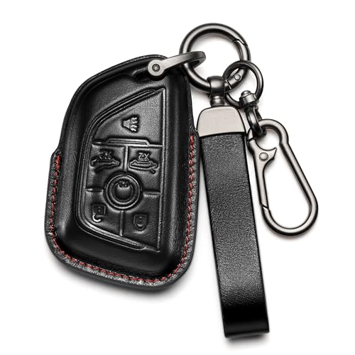 Smyfob for Corvette Key Fob Cover 6 Button Leather car key case c7 c8 stingray 2026 2025 2024 2023 2022 accessories
