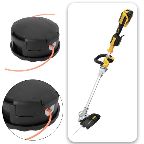 Micro Traders 2pcs Trimmer Head M10 x 1.25LHF Replacement Cordless String Trimmer Head Compatible with Dewalt 20V 60V DCST922 DCST990 DCST925 Black - Thumbnail 3