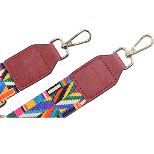 Image of Duwi Wide Handbag&Purse Strap Jacquard Woven Guitar Style Multicolor Replacement Strap Canvas Adjustable Crossbody Bag Strap