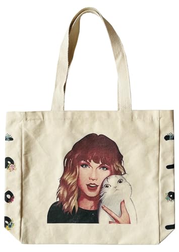 HaoHakka Cute Tote Bag with Zipper Pockets