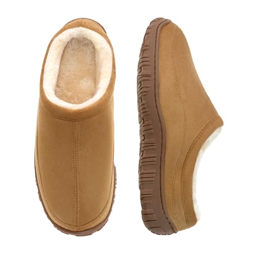 Mens Memory Foam Slippers Soft Plush Lined Slip-On Indoor Outdoor Breathable House Shoes