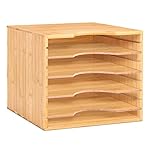 woodluv Desk Organiser Paper Tray, Wooden desk file organiser a4 paper letter tray With 5 Tier Racks Shelves, Letter Tray orgaiser, Paper Sorter Holder, Office, School, Home Study, Desk Tidy