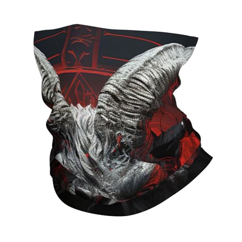 Balaclava Satanica Demonio Cabra Rojo Oscuro para Mujeres y Hombres, Pañuelo de Cuello con Cubreboca para Motocicleta, Ciclismo, Esquí, Fiesta, Talla 20x10 Pulgadas miniatura 1