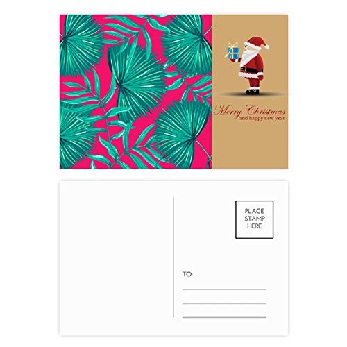 Cartes postales feuilles rose ciel Happy Santa Claus pour écrire vos vœux et messages doux