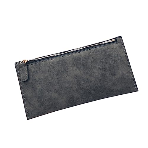 GALPADA Matte Zippered Wallet for Women Stylish Pu Leather Purse Light Gray Slim Design for Cards for Friends Loved