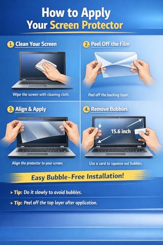 Image of 15.6 inch Laptop Screen Guard Compatible with HP Victus 15-fb1012AX Gaming Laptop - Anti-Glare Screen Protector
