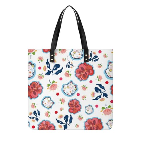 Tote bag voyage chat et fleurs l'idée cadeau idéale pour les femmes
