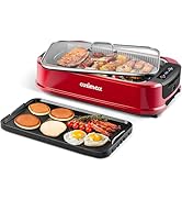 CUSIMAX Smokeless Indoor Grill, Electric Grill Griddle, 1500W Korean BBQ Grill with LED Smart Dis...