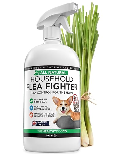 The Healthy Dog and Cat Co Natural Flea Spray for the Home 500ml – Fast-Acting, Non-Toxic Flea Spray for Dogs, Cats & Home – Safe & Effective UK Formula & Natural Treatment