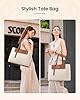 LOVEVOOK Laptop Tote Bag for Women, Water-Resistant Work Tote Bag Large Capacity Computer Bag for Travel, Nylon & PU #1