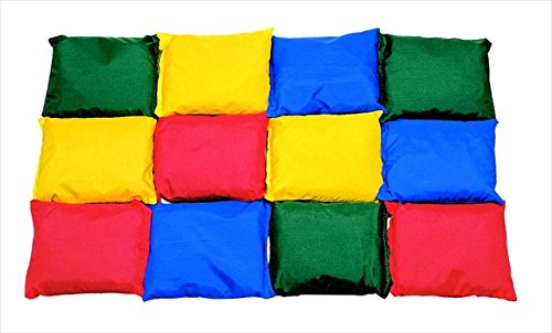 Sportime 1004608 4 x 4 in. Nylon-Covered Beanbags, Pack 12