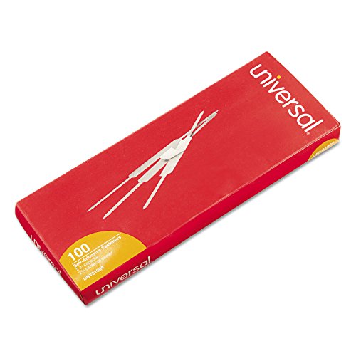 Universal UNV81004 2.75 in. Center to Center 2 in. Capacity Self-Adhesive 2-Prong Paper Fastener Base and Compressor Sets - Silver (100/Box)