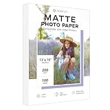 13x19 Matte Photo Paper, Goefun 200 GSM/54 LB Inkjet Photo Paper for Printer 100...