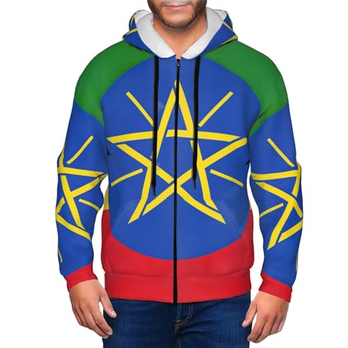 Sweat à capuche Éthiopie zippé en polyester doux pour le quotidien