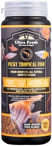 Ultra Fresh Tropical Fish Flakes Food, Color Boosting, All Natura...