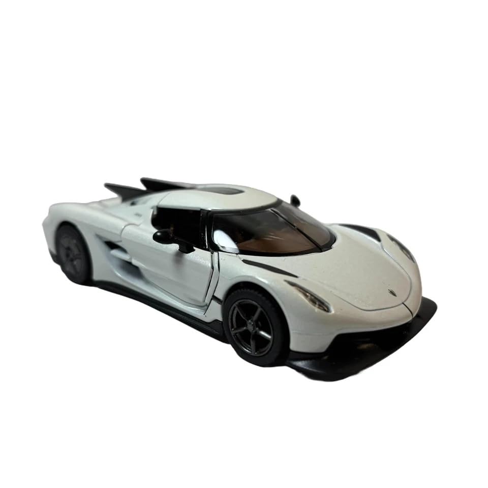 Mayatra's Kinsmart 1:36 Scale Koenigsegg Jesko Absolut Diecast Metal Toy Car (White) – Pull Back Hypercar Model with Opening Butterfly Doors for Kids & Collectors 2