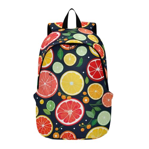 MCHIVER Travel Backpack Fruit Lemon Casual Daypack Backpacks Lightweight Carry on Bag Water Resistant Work Bag for Men Women