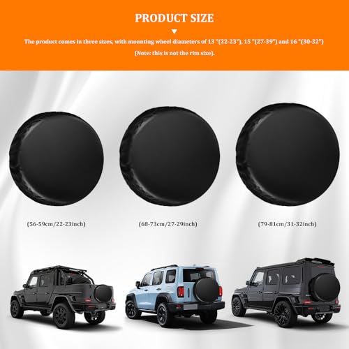 Image of ASUBHA Spare Tire Cover, Waterproof PVC Thickening Leather Tire Wheel Covers, Tough Tire Wheel Protector, Universal Fit for Jeep, Trailer, RV, SUV, Truck (Fits Entire Tire Diameters 32-33 Inch)