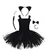 SOIMISS 1 Ensemble Halloween Tutu Robe Costume Enfants Animal Costume Tutu Ensemble Chat Oreilles Bandeau Queue Noeud Papillon pour Les Filles Enfants Cosplay Accessoire Kit L