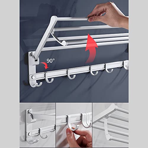 Porte-serviettes mural mat en aluminium spatial pour salle de bain design