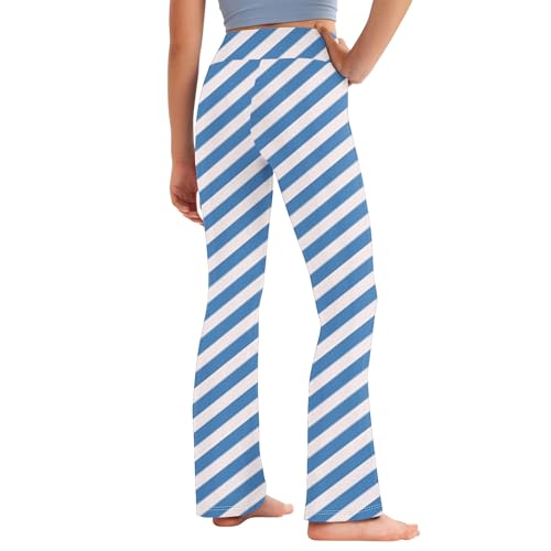 Toddler Girls Trendy Striped Comfort Yoga Pants Teens High Waisted Active Straight Leggings for Kids 2-13 Years3