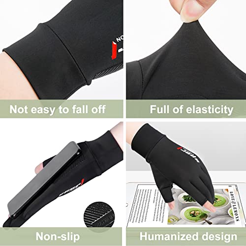 Brlibese Fishing Gloves Men Women Uv Protection Driving Gloves Upf50+ Sun Hiking Anti-Slip Touch Screen Gloves For Kayaking, Bike, Paddling, Driving, Canoeing, Rowing (Black) #TOP2