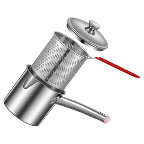 Hemobllo 1 Set Deep Fryer Pot Stainless Steel Frying Pan for Home Use Efficient Oil Draining Design with Convenient Handle for Cooking French Fries