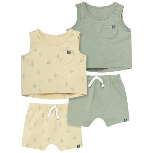 Image of Modern Moments by Gerber Baby Boys 4-pack Sleeveless Top & Short Set