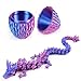 Qxbuhe 12inch 3D Printed Dragon Egg,Mystery Crystal Dragon Fidget Toys,Articulated Dragon,Home Desk Decor Easter Surprise Dinosaur Eggs,Adults Fidget Toys for Autism/ADHD (Laser Purple)