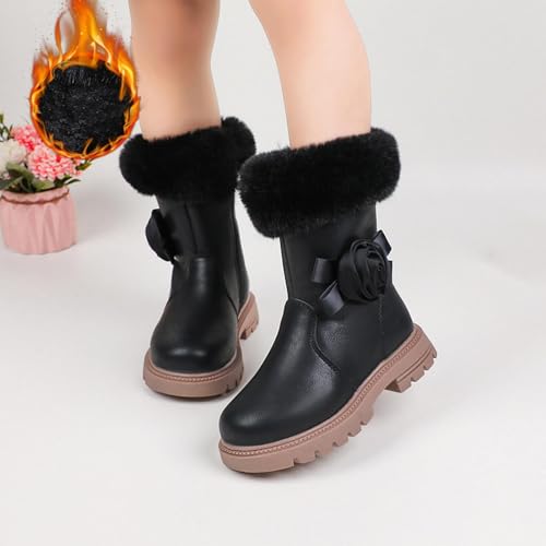 Girls Snow Boots Fashion Warm Fur Lining Non-Slip Ankle Boots Outdoor Winter Cozy Platform Chunky Heel Mid Calf Booties4