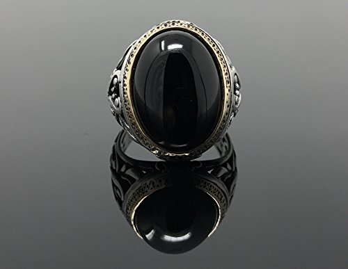 KAR 925K Stamped Sterling Silver Black Onyx Men's Ring I1I3