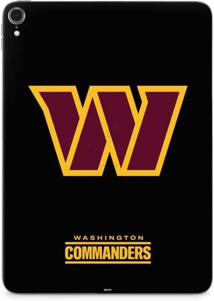 Skinit Decal Tablet Skin Compatible with iPad Pro 12.9in (2021) - Officially Licensed NFL Washington Commanders Black Background Design