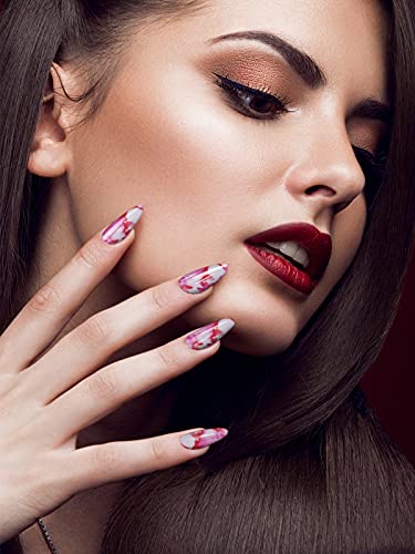 EBANKU Nagelfolie Selbstklebend Marmorierung, 22 Blatt Nagelaufkleber Sticker, Nagelaufkleber Selbstklebende Wasserdichte Full Wraps Nagellackaufkleber Nail Art Dekorationen â Bild 5