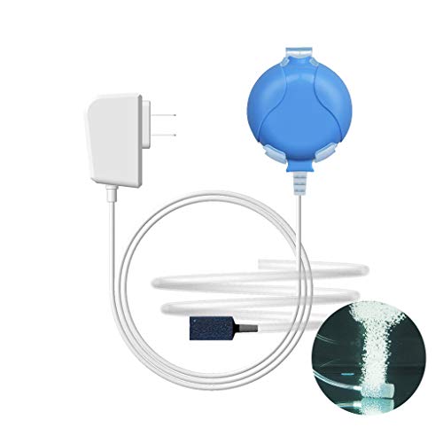UPETTOOLS Super Quiet Aquarium Air Pump, 110V Ultra Silent High Energy Saving(1W) Oxygen Air Pump Aquarium Fish Tank Air Stone Silicone Tube(Blue)