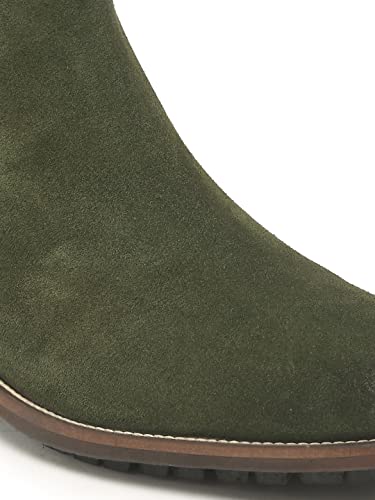 Image of TEAKWOOD LEATHERS Suede Leather Mid Ankle Black Classic Boots Shoes For Men