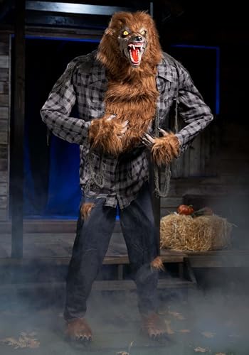 Fun Costumes 7FT Scary Halloween Animatronic Howling Werewolf Halloween Decoration