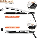 LOVANI Mini Hair Straightener,0.6 Inch Travel Flat Iron Dual Voltage Small Size Hair Iron with 3D Floating Ceramic Tourmaline Plates for Short Hair,White