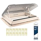 Certificado E MPK Vision Star L pro claraboya, transparente, 50 x 70 cm, grosor del techo 25-60 mm, incluye sellador