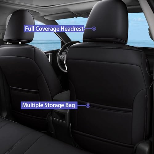 Custom Fit Seat Covers for Toyota Sienna 2021 2022 2023 2024 2025 LE, XLE,8 Seats,2nd Row 4/2/4 Split,Full Set Sienna Seat Covers,Durable and Breathable Faux Leather,Airbag compatible(Black/Red)