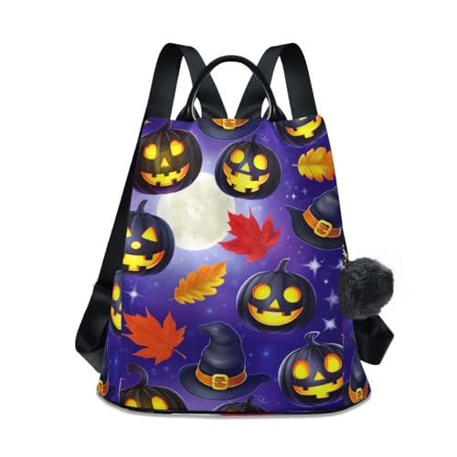 Sac à dos léger tendance femme motif citrouille d'Halloween