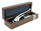 Länge 12,5 cm Sea-Club Bootsmannpfeife mit Kette & Holzbox Bootsmannspfeife Messing versilbert