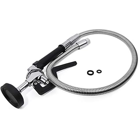 Commercial Pre Rinse Spray Gun/Sprayer Hose/Heavy Duty Pull Down Tap - Kitchen Pre-Rinse Spray Head with 38inch Stainless Steel Hose Cover