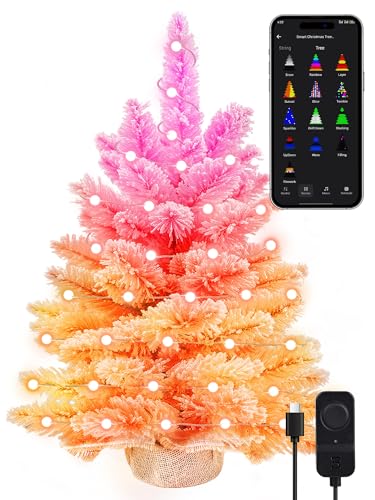 Brizled Smart Pink Mini Valentines Tree, 22.8in DIY Smart-Lit Pink