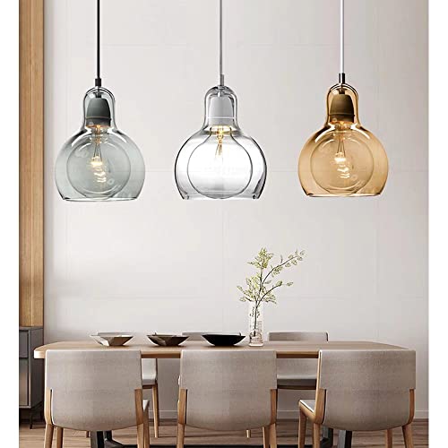 Luminaire Suspendu en Verre Industriel E27 pour Salon