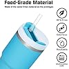 Replacement Straw Compatible with Stanley 14 oz 20 oz Cup Tumbler, 6 Pack Reusable Straw with Cleaning Brush, Plastic, Clear